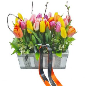 Filled with tulips