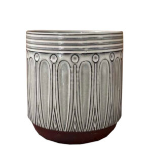 Orchid Pot with Detailed Relief