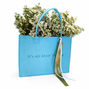 Minimal Turquoise Flower Bag