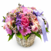 Delicate basket of soft blooms for mother's day