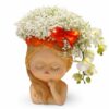 Mother's day gift, a gentle face adorned with fresh blooms