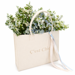 Minimal White Flower Bag