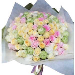 Mixed Pastel Rose Bouquet