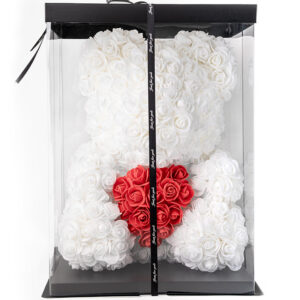 Forrever Teddy white with red heart