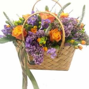 Mystery Woman - Peach roses and seasonal flowers combination