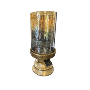 Golden Ember Hurricane 32cm - Candle Stand - Elegant Decor