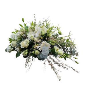 A white & soft-toned seasonal blooms for times of loss