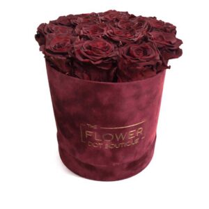 Velvet Eternity flower box with 15 preserved red roses