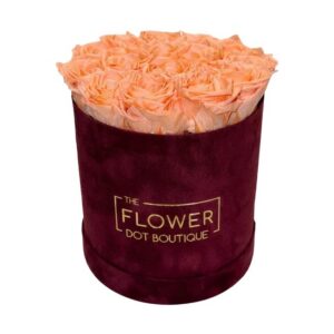 Velvet Eternity flower box with 15 preserved roses